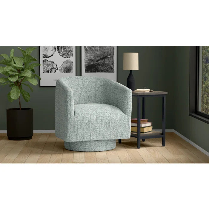 Raosahab Elegant 360° Swivel Upholstered Armchair with Luxe Comfort and Stylish Design