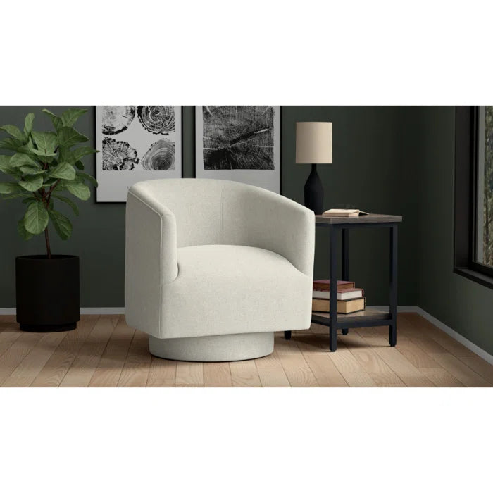 Raosahab Elegant 360° Swivel Upholstered Armchair with Luxe Comfort and Stylish Design