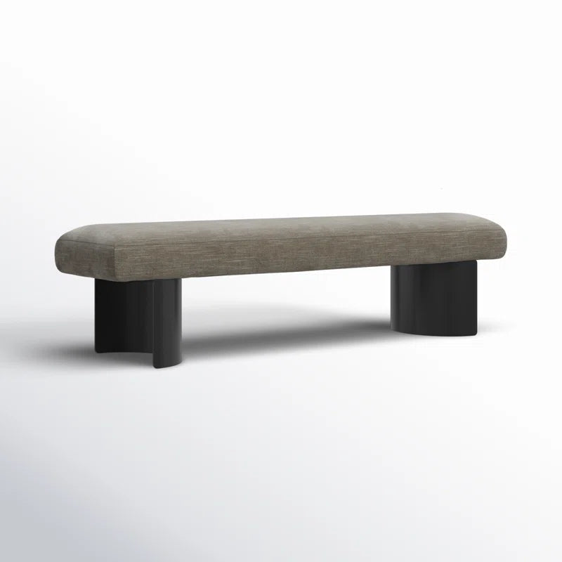 Cycloon Linen Upholstered Bench - Wooden Bazar