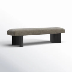 Cycloon Linen Upholstered Bench - Wooden Bazar