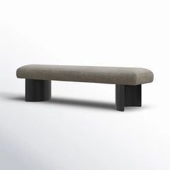 Cycloon Linen Upholstered Bench - Wooden Bazar