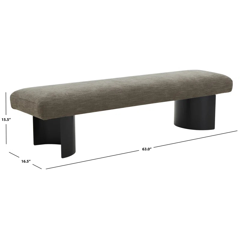 Cycloon Linen Upholstered Bench - Wooden Bazar