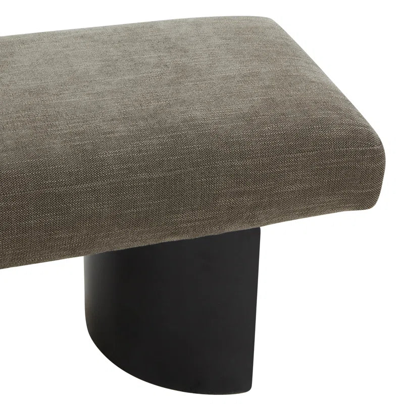 Cycloon Linen Upholstered Bench - Wooden Bazar