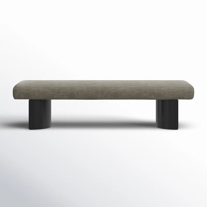 Cycloon Linen Upholstered Bench - Wooden Bazar