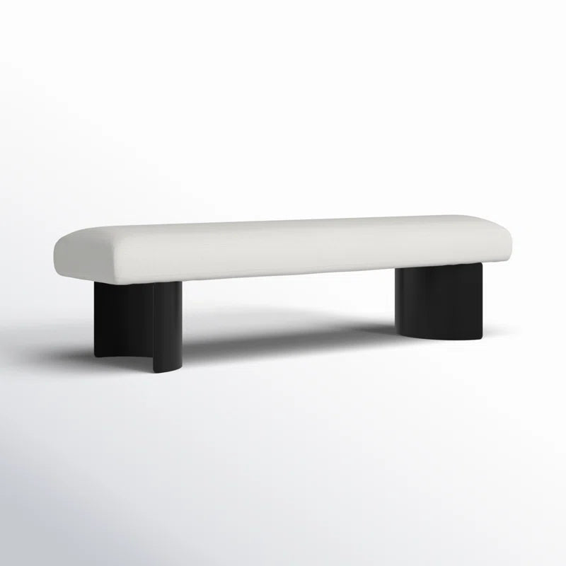 Cycloon Linen Upholstered Bench - Wooden Bazar