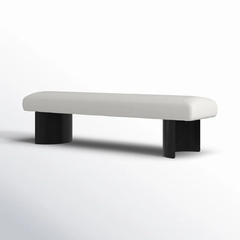 Cycloon Linen Upholstered Bench - Wooden Bazar