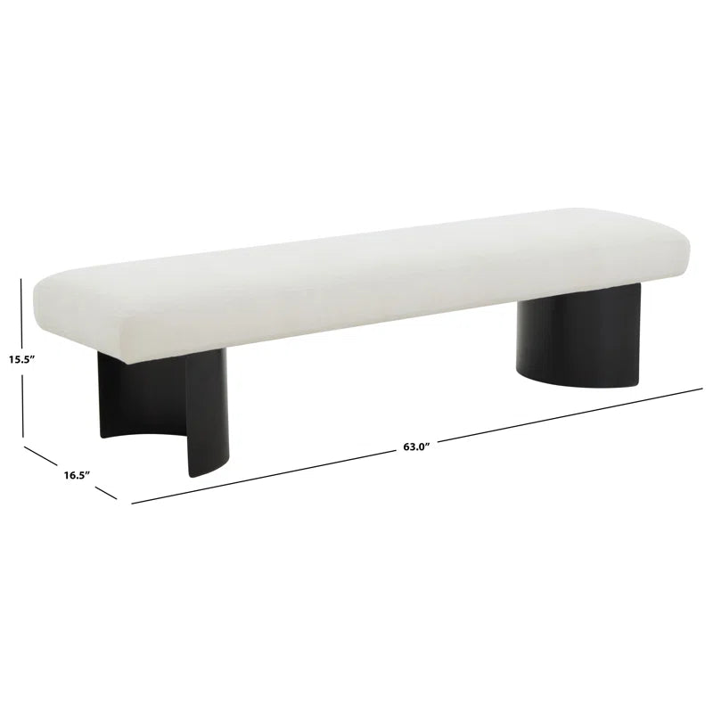 Cycloon Linen Upholstered Bench - Wooden Bazar