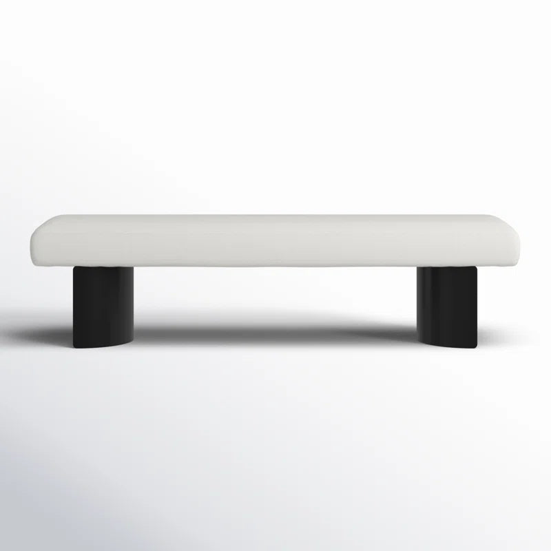 Cycloon Linen Upholstered Bench - Wooden Bazar