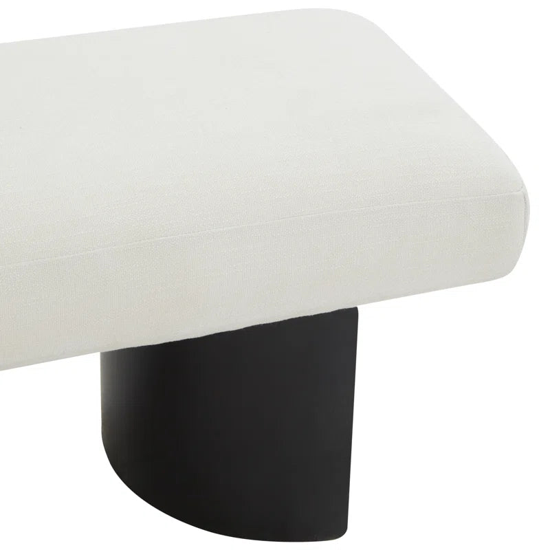 Cycloon Linen Upholstered Bench - Wooden Bazar