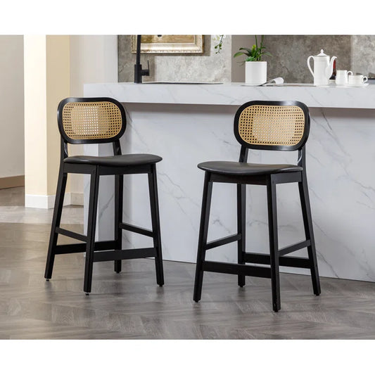 Azaraho Swivel Solid Wood 25.5'' Counter and bar Stool (Set of 2)