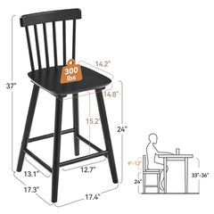 Baggetto Swivel Solid Wood Counter and bar Stool