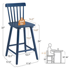 Baggetto Swivel Solid Wood Counter and bar Stool