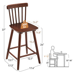 Baggetto Swivel Solid Wood Counter and bar Stool