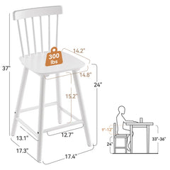 Baggetto Swivel Solid Wood Counter and bar Stool