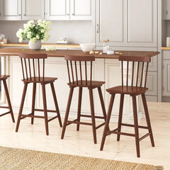 Baggetto Swivel Solid Wood Counter and bar Stool