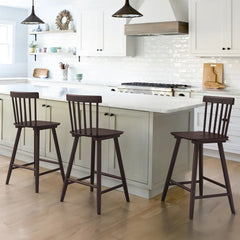 Baggetto Swivel Solid Wood Counter and bar Stool