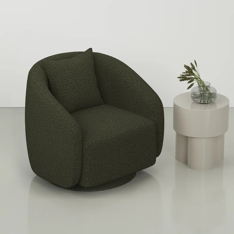 Anmilio Stylish Swivel Barrel ArmChair - Wooden bazar