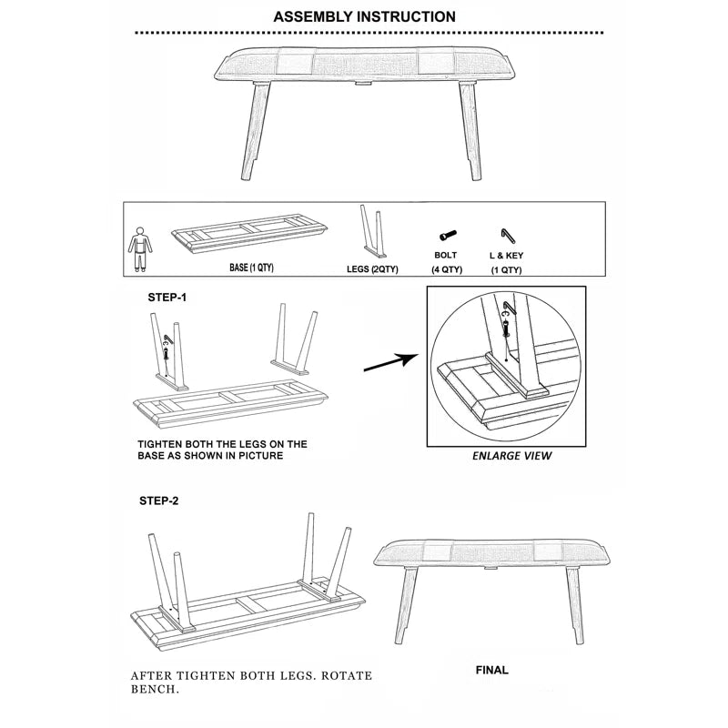 Nisolated Modern Bench - Wooden Bazar