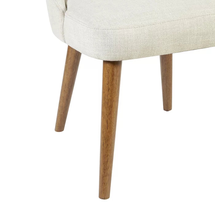 Beane Upholstered Wood Leg Dining Side Chair (Set of 2)  - Wooden Bazar