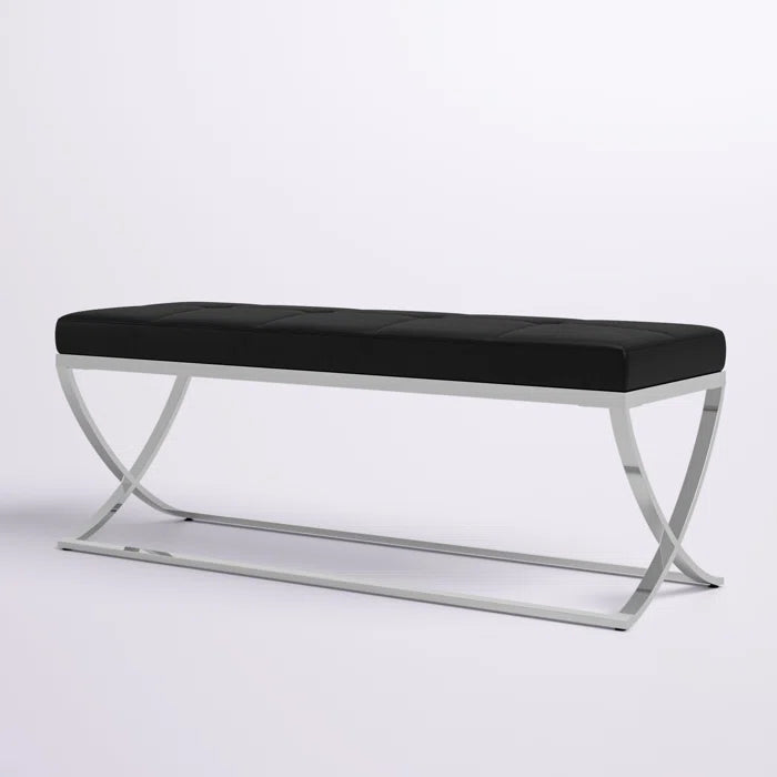 Zakio Faux Leather Upholstered Bench - Wooden Bazar