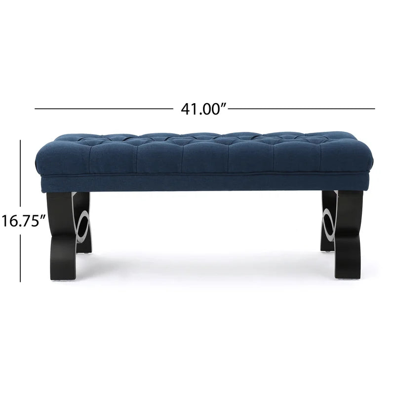 Ashuner  Polyester Upholstered Bench - Wooden Bazar