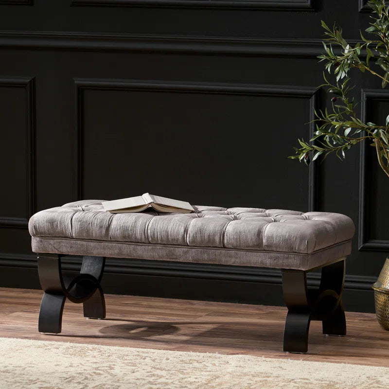 Ashuner  Polyester Upholstered Bench - Wooden Bazar