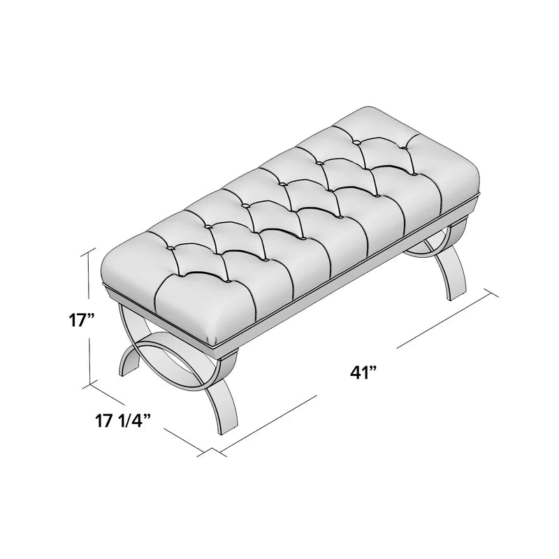 Ashuner  Polyester Upholstered Bench - Wooden Bazar