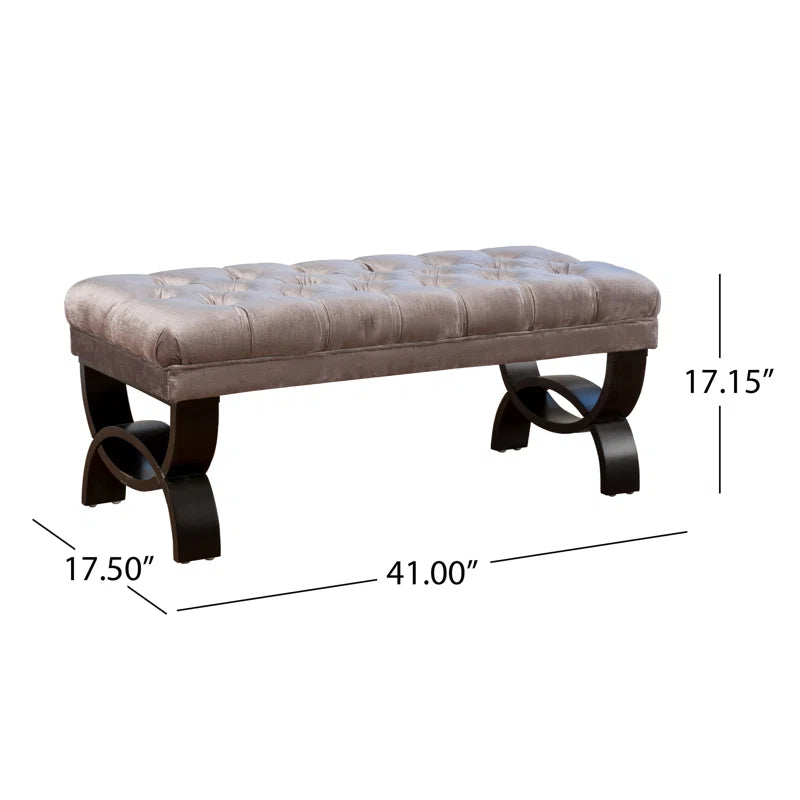 Ashuner  Polyester Upholstered Bench - Wooden Bazar