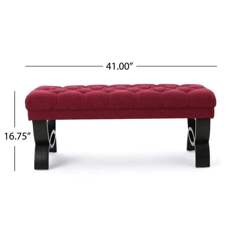 Ashuner  Polyester Upholstered Bench - Wooden Bazar