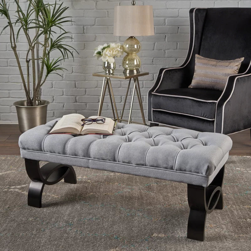 Ashuner  Polyester Upholstered Bench - Wooden Bazar