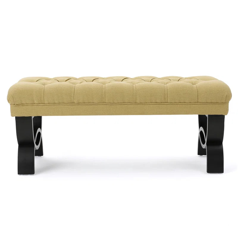 Ashuner  Polyester Upholstered Bench - Wooden Bazar