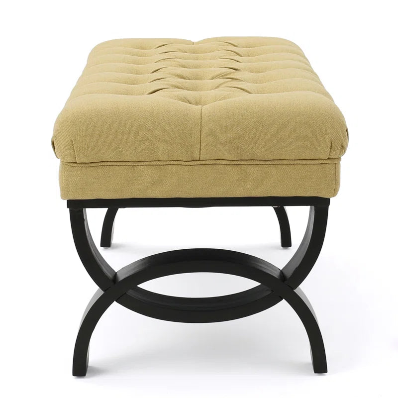 Ashuner  Polyester Upholstered Bench - Wooden Bazar