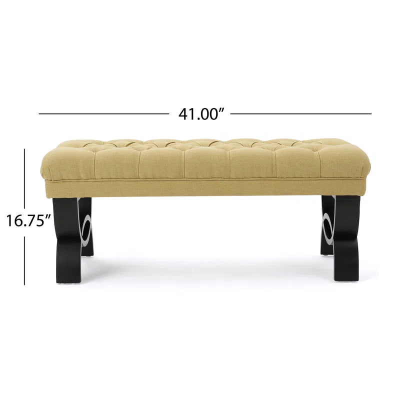 Ashuner  Polyester Upholstered Bench - Wooden Bazar