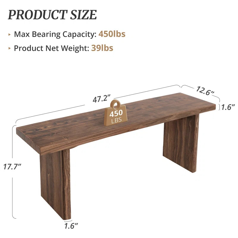 Kaerry  Solid Wood Bench - Wooden Bazar