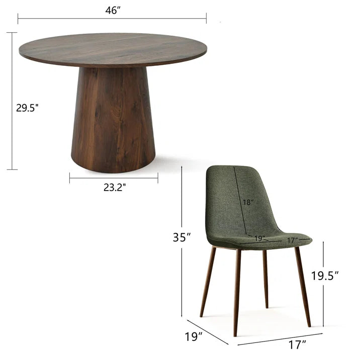 Blwinder  5 - Piece Round Pedestal Dining Table Set