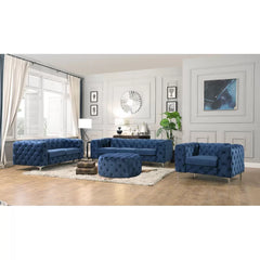 Bernien 4 - Piece Velvet Living Room Luxury Sofa Set