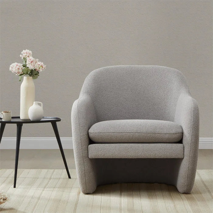 Kakwod Upholstered Barrel Accent Armchair - Wooden Bazar