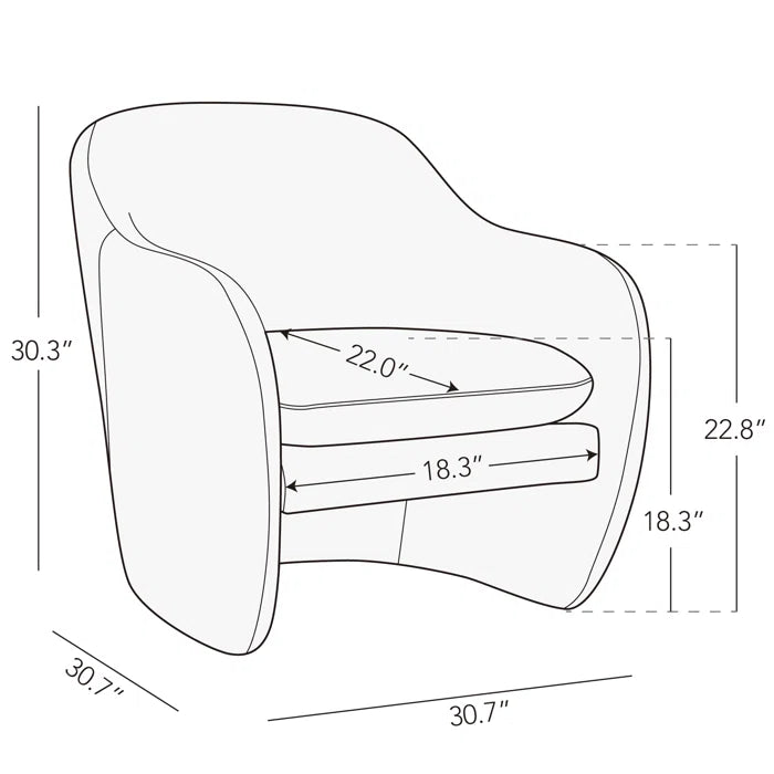 Veryyun Upholstered Barrel Accent Armchair For Modern Living