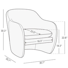 Veryyun Upholstered Barrel Accent Armchair For Modern Living