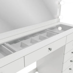 Ketevan Extra-Large Makeup Vanity with Lights Bulbs Built-in and Big Mirror