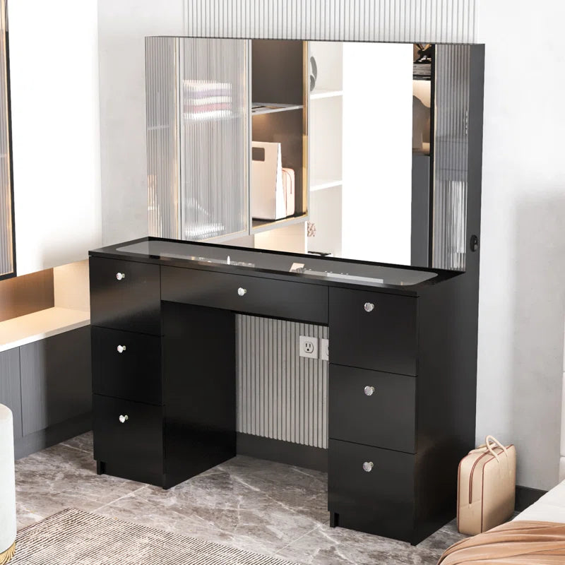Shortinen Venus Large Modern Makeup Vanity with Wide Mirror