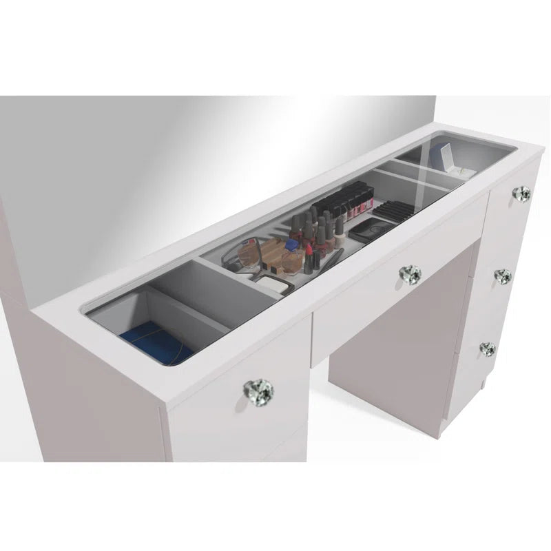 Shortinen Venus Large Modern Makeup Vanity with Wide Mirror