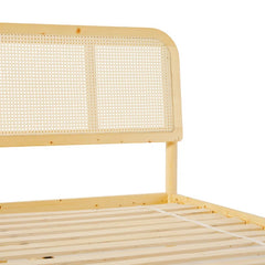 Curved Rattan King-Size Bed – Timeless Natural Texture