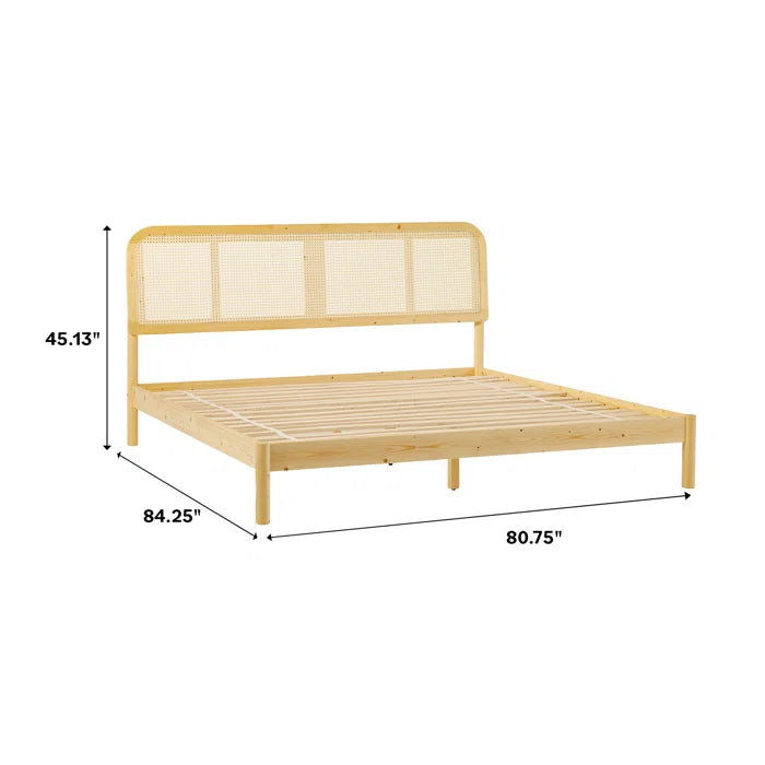 Curved Rattan King-Size Bed – Timeless Natural Texture