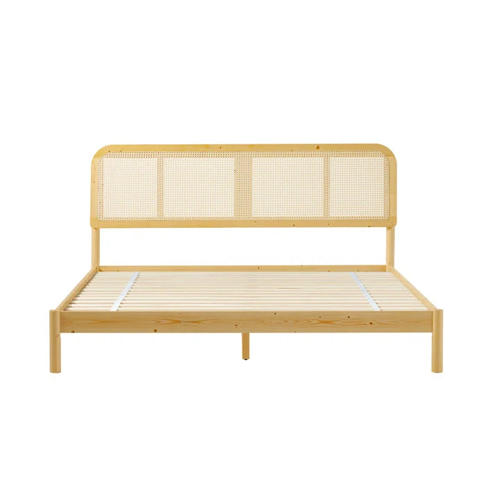 Curved Rattan King-Size Bed – Timeless Natural Texture