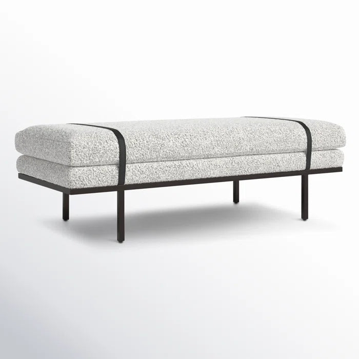 Jalpaan Polyester Blend Upholstered Bench - Wooden Bazar