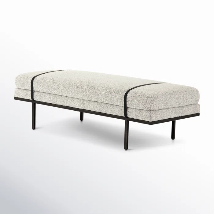 Jalpaan Polyester Blend Upholstered Bench - Wooden Bazar