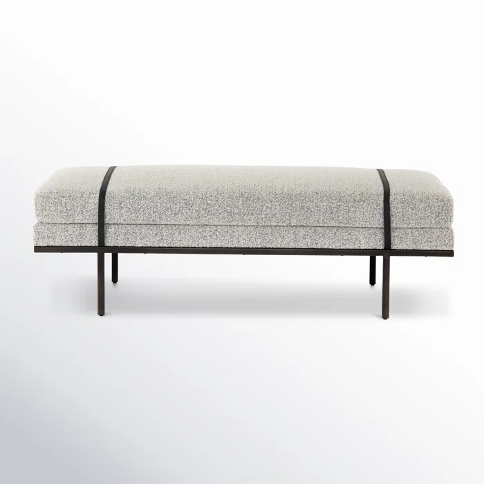 Jalpaan Polyester Blend Upholstered Bench - Wooden Bazar