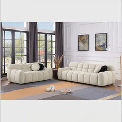 Bouclen Fabric Triple And Double Luxury Sofa Set