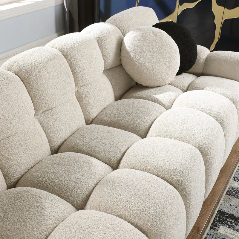 Bouclen Fabric Triple And Double Luxury Sofa Set